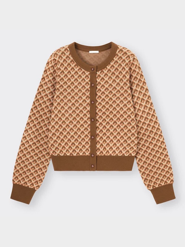 ジャカードカーディガン(長袖)(ミニダイヤ)