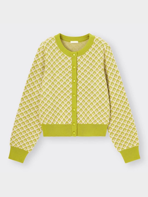 ジャカードカーディガン(長袖)(ミニダイヤ)