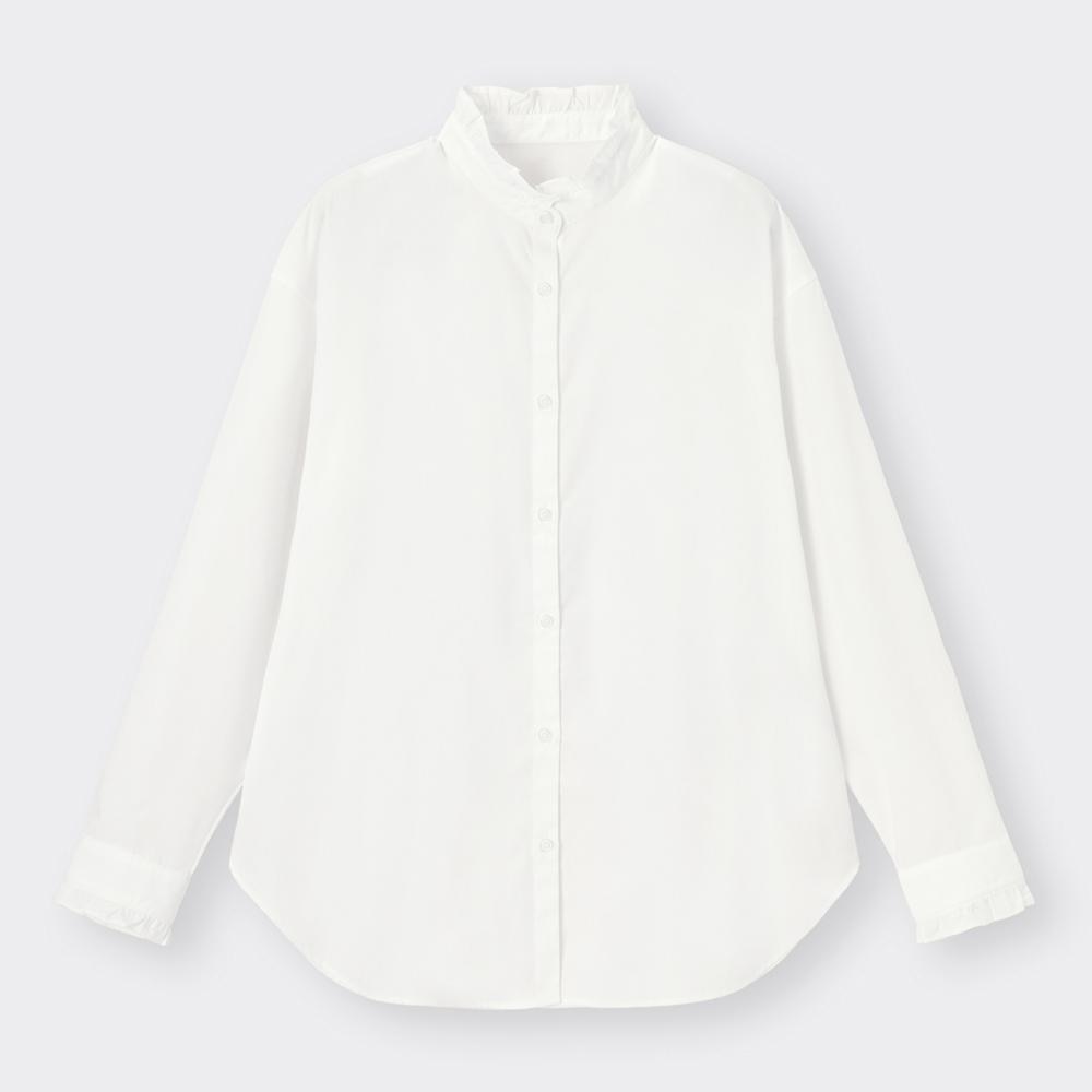 GU公式 | フリルスタンドカラーシャツ(長袖) | ファッション通販サイト
