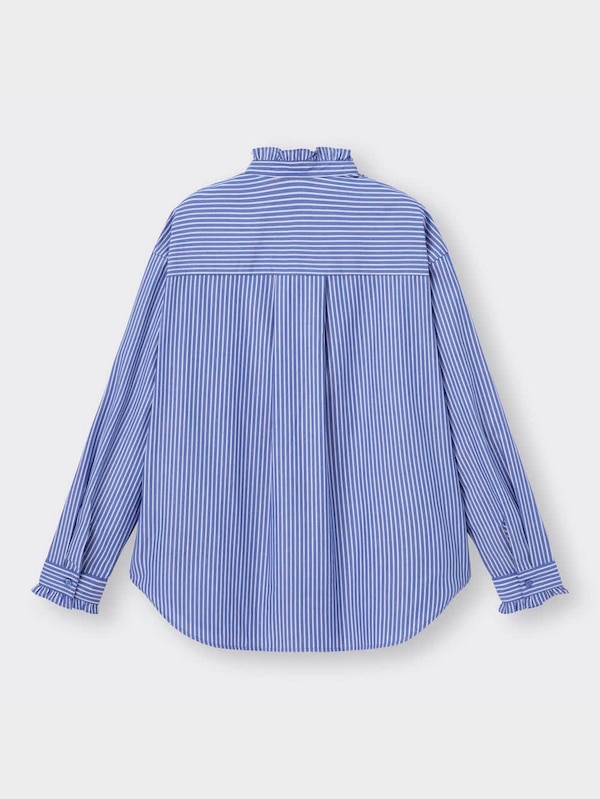 フリルスタンドカラーシャツ(長袖)