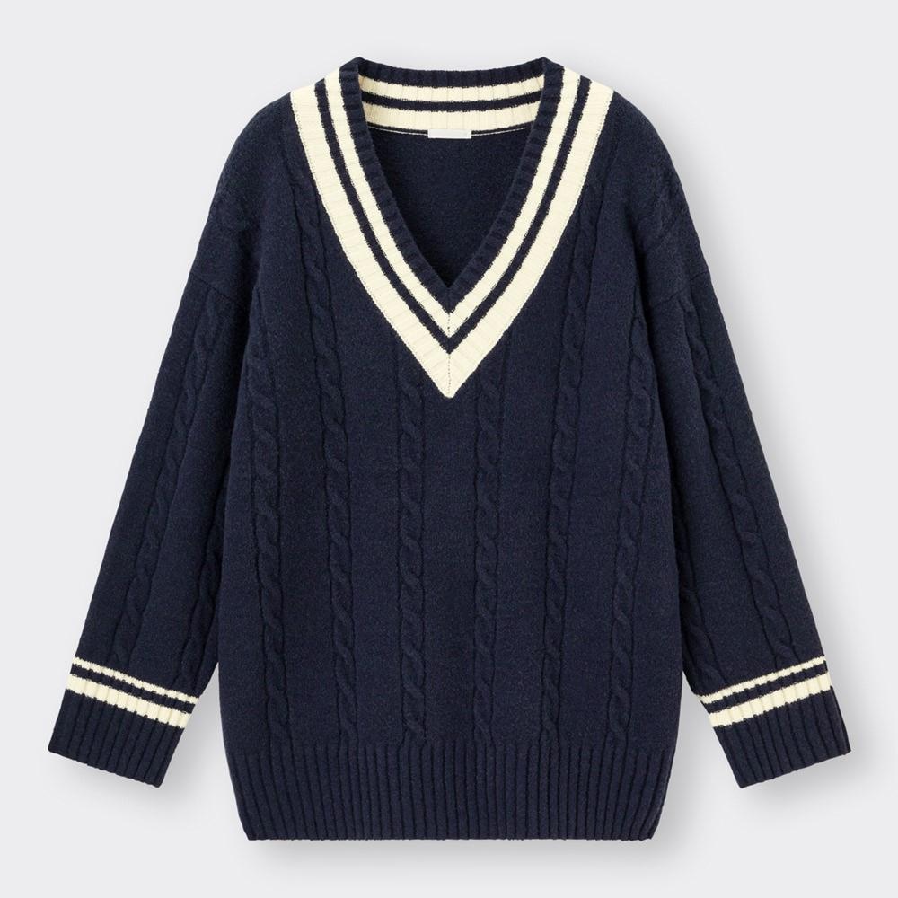 （GU）パフィータッチチルデンオーバーサイズセーター(長袖)