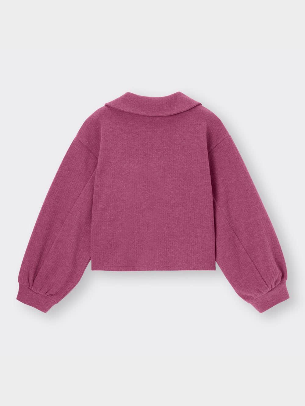 GU公式 | ブラッシュドリブビッグカラープルオーバー(長袖