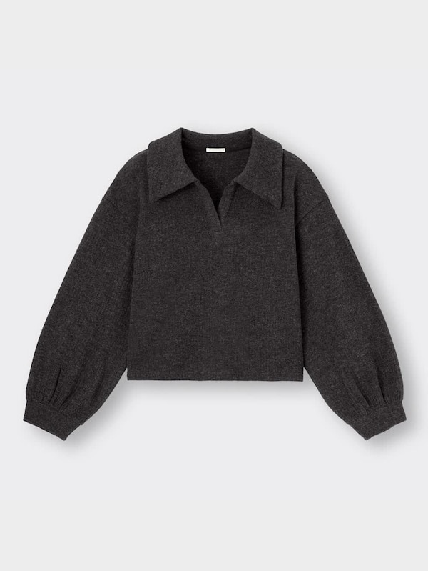 ブラッシュドリブビッグカラープルオーバー(長袖)(セットアップ可能)