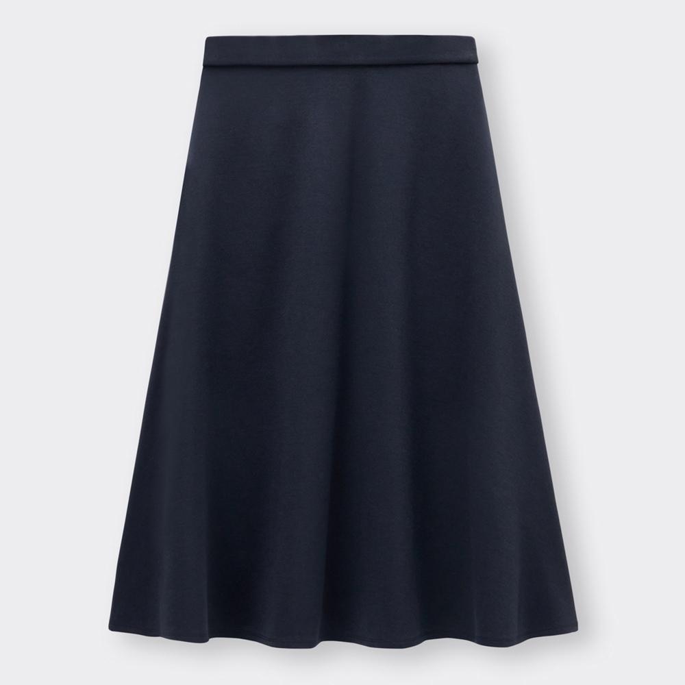 GU ポンチフレアスカート Lサイズ ネイビー - ひざ丈スカート