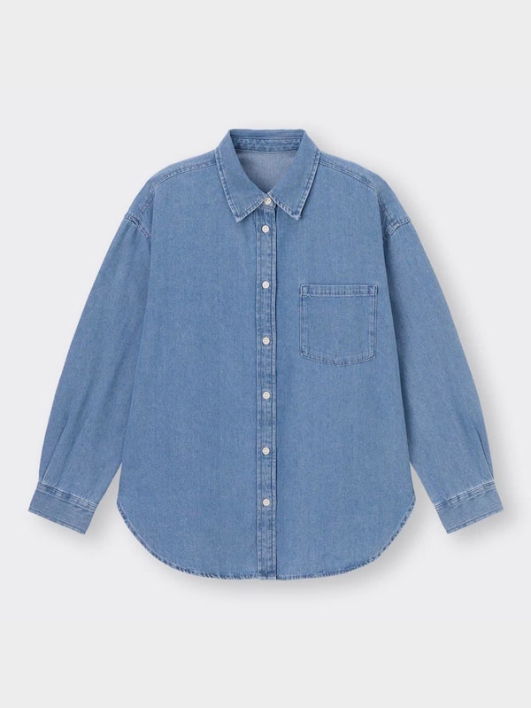 ライトデニムオーバーサイズシャツ(長袖)OSB+EC