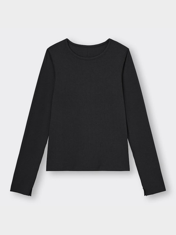 ソフトリブクルーネックT(長袖)