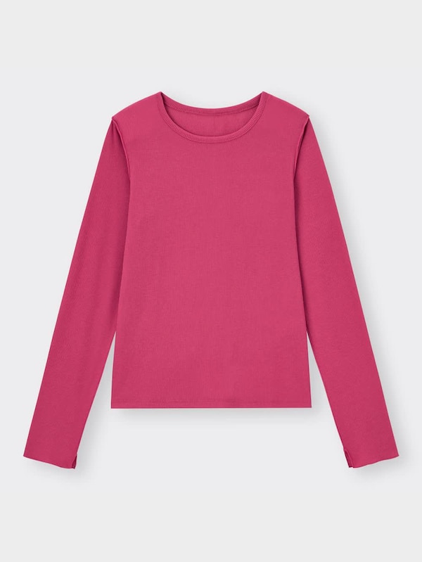 ソフトリブクルーネックT(長袖)