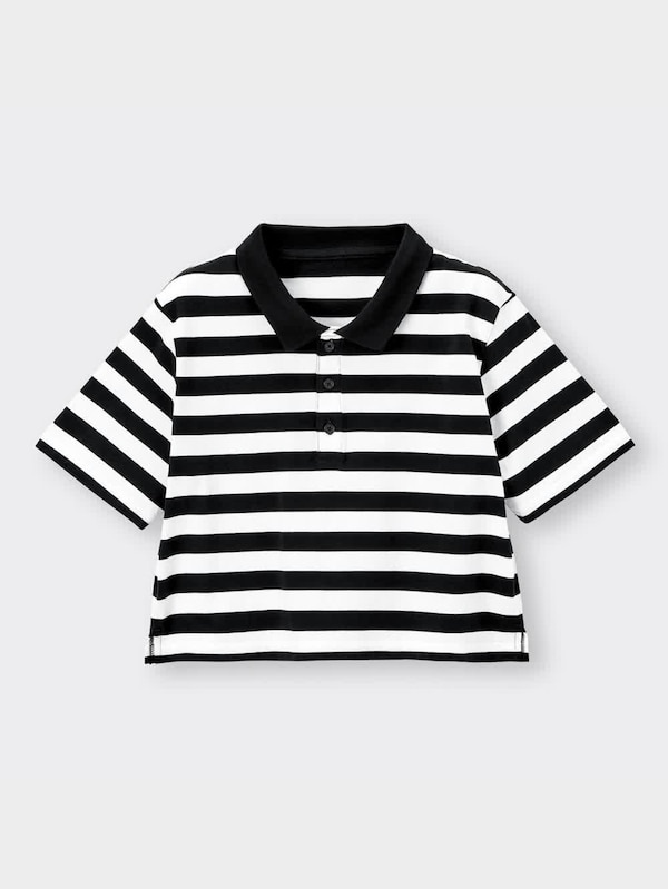 クロップドポロシャツ(半袖)(ボーダー)OSB+EC