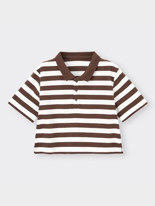 クロップドポロシャツ(半袖)(ボーダー)OSB+EC