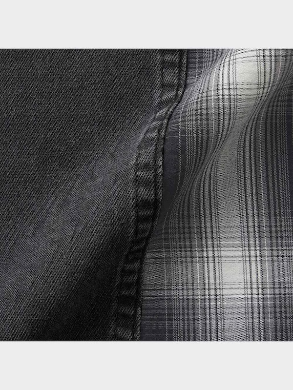 デニムオーバーサイズシャツ(5分袖)(クレイジー)NT+E