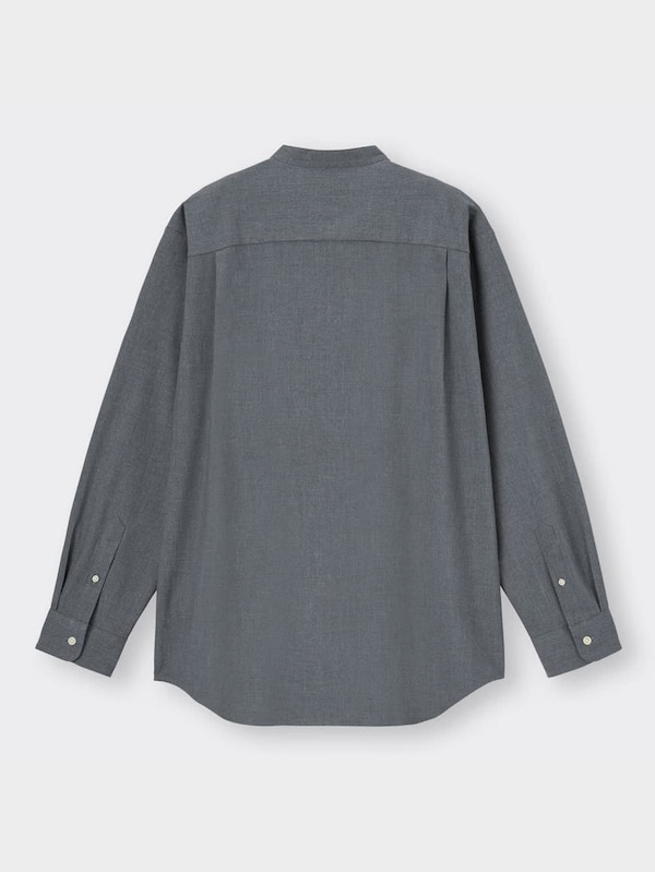 リラックスフィットバンドカラーシャツ(長袖)(セットアップ可能)