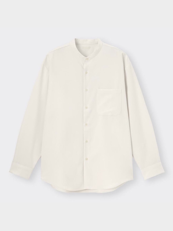 リラックスフィットバンドカラーシャツ(長袖)(セットアップ可能)