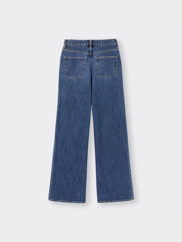 ハイウエストセミワイドジーンズ(クラッシュ)+EC