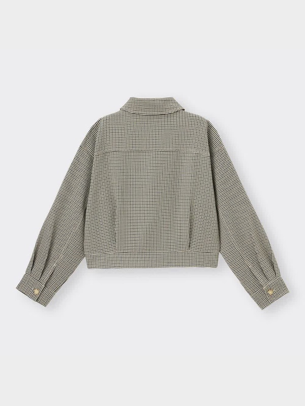 チェッククロップドシャツジャケット(長袖)(セットアップ可能)