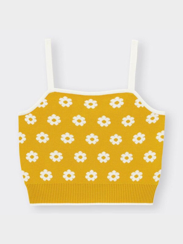 ジャカードニットキャミソール(フラワー)YT+E(アンサンブル可能)