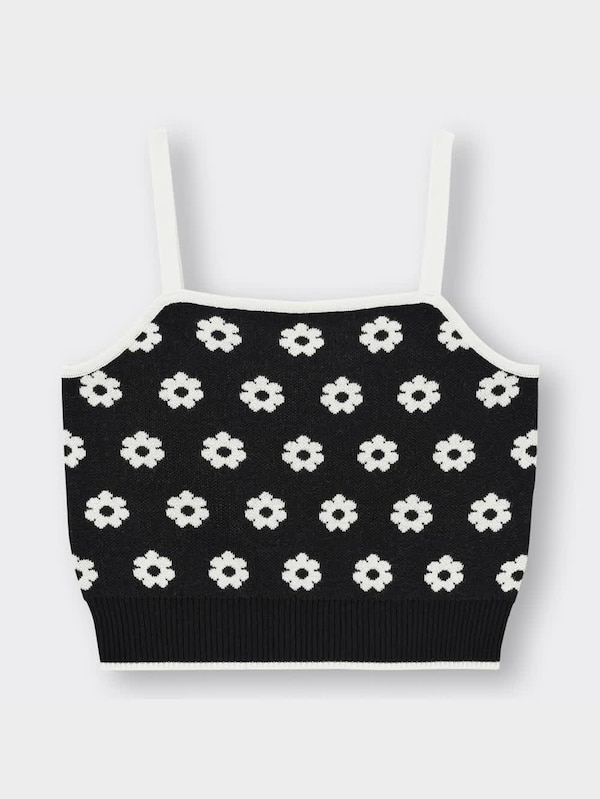 ジャカードニットキャミソール(フラワー)YT+E(アンサンブル可能)