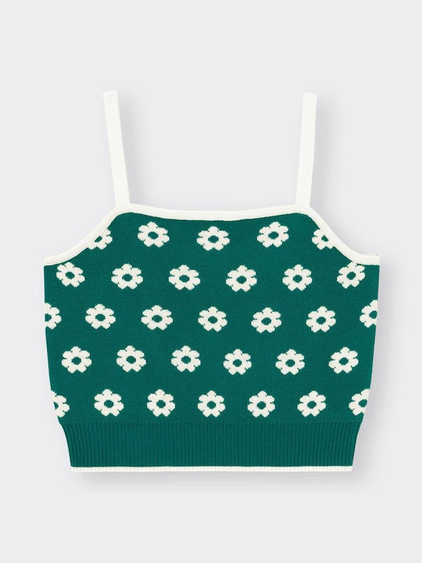 ジャカードニットキャミソール(フラワー)YT+E(アンサンブル可能)