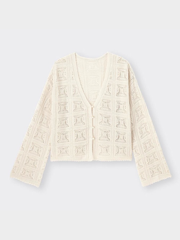 レーシークロップドカーディガン(長袖)