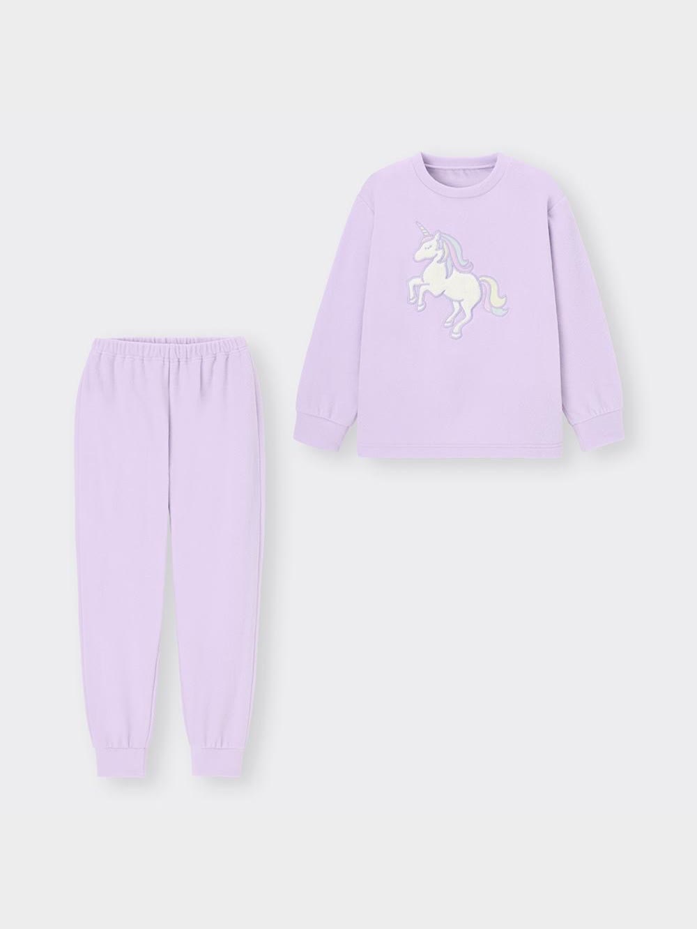 ユニコーン フリースパジャマ 2XL-3XL 50％OFF】ユニコーン柄前あきフリースパジャマ キッズ 長袖