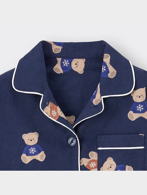 GIRLSフランネルパジャマ(長袖&ロングパンツ)(ベア)+X