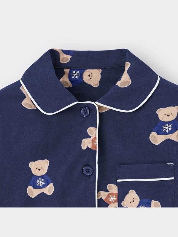 GIRLSフランネルパジャマ(長袖&ロングパンツ)(ベア)+X