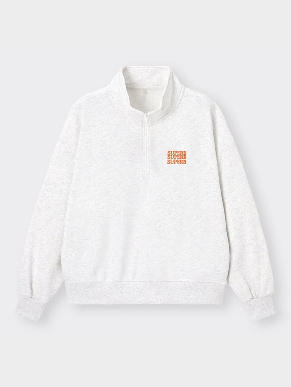 GIRLSハーフジップビッグスウェットプルオーバー(長袖)JR+E