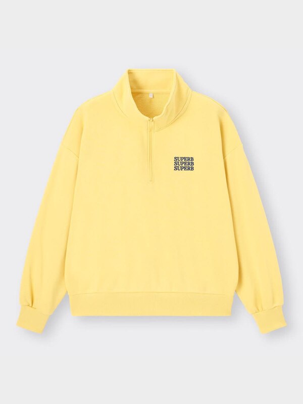 GIRLSハーフジップビッグスウェットプルオーバー(長袖)JR+E