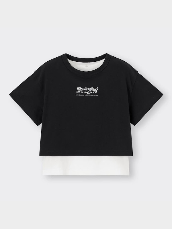 GIRLSレイヤードクロップドビッグT(半袖)