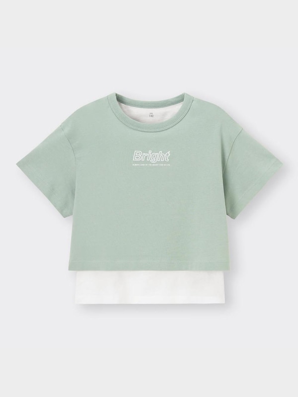 GIRLSレイヤードクロップドビッグT(半袖)