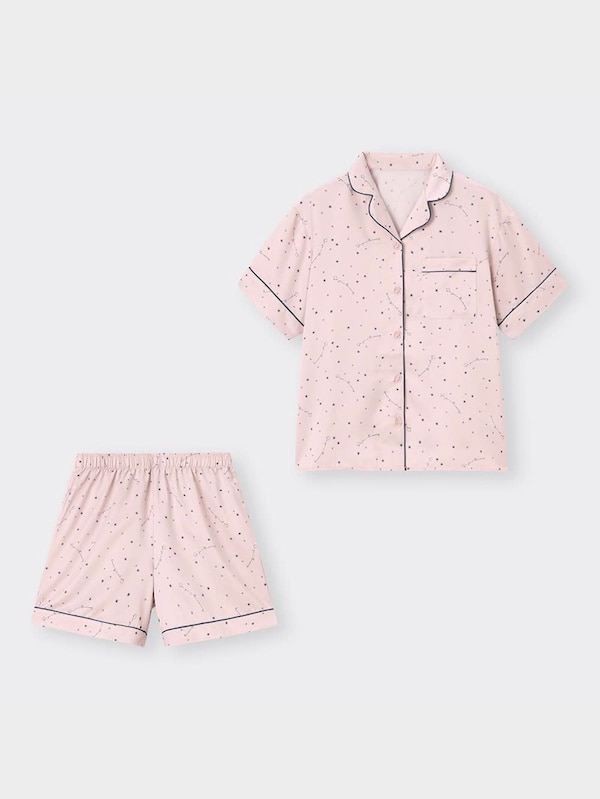 サテンボクシーパジャマ(半袖&ショートパンツ)(スター)+E