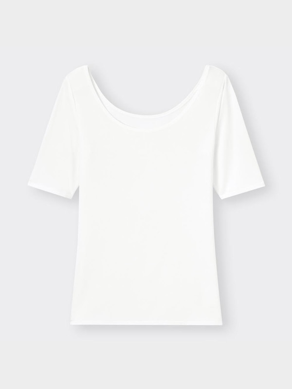 スタイルヒートワイドネックT(半袖)+E