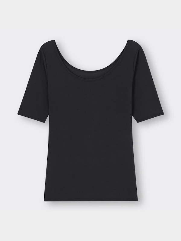 スタイルヒートワイドネックT(半袖)+E