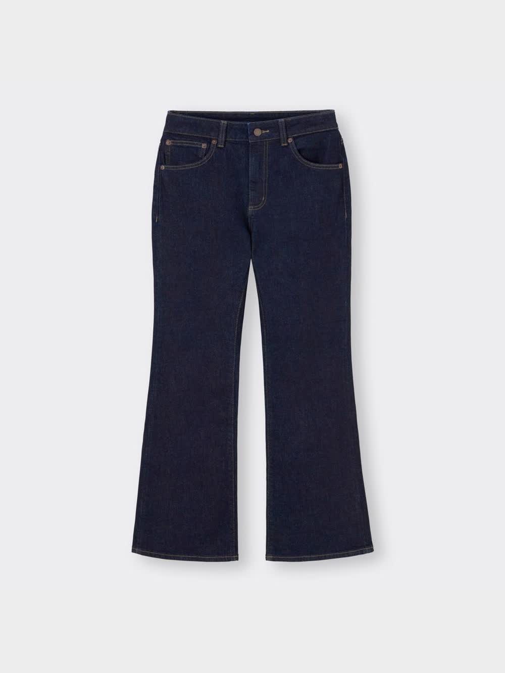 GU公式 | ミドルライズフレアジーンズB+EC(丈短め68.0cm)