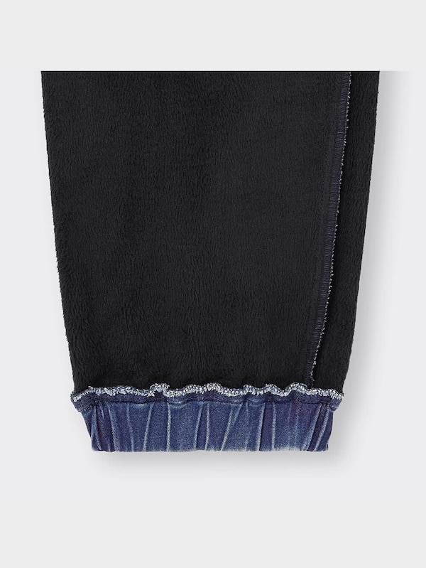 裏フリースデニムスーパーストレッチジョガーパンツ