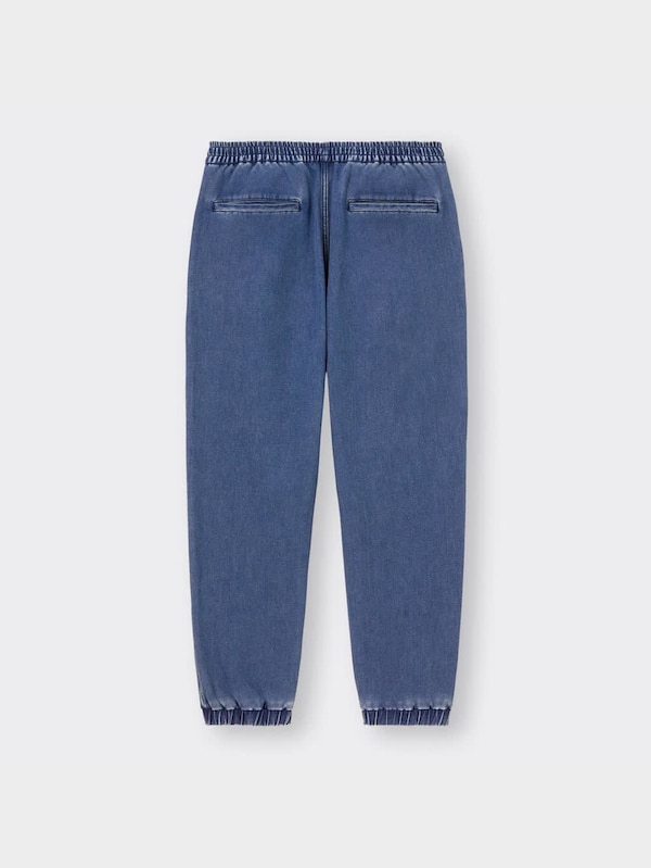 裏フリースデニムスーパーストレッチジョガーパンツ