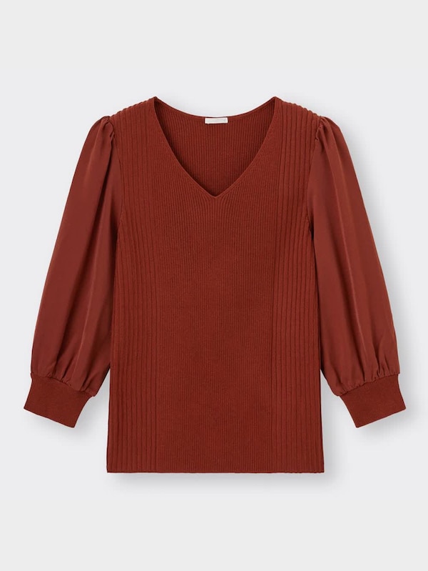 サテンスリーブセーター(7分袖)Z