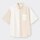 デニムオーバーサイズシャツ(5分袖)カラーブロックNT+E-OFF WHITE