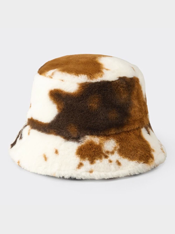 フェイクファーバケットハット