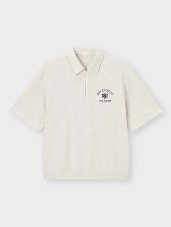 スウェTハーフジップ(5分袖)(ロゴ)