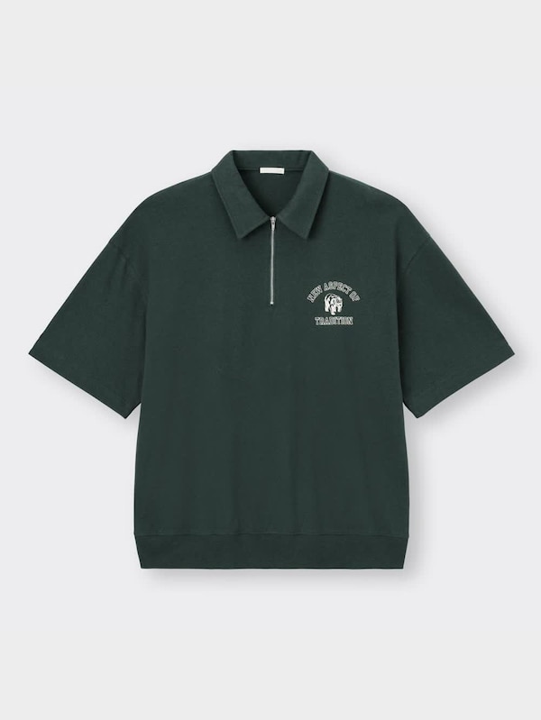 スウェTハーフジップ(5分袖)(ロゴ)