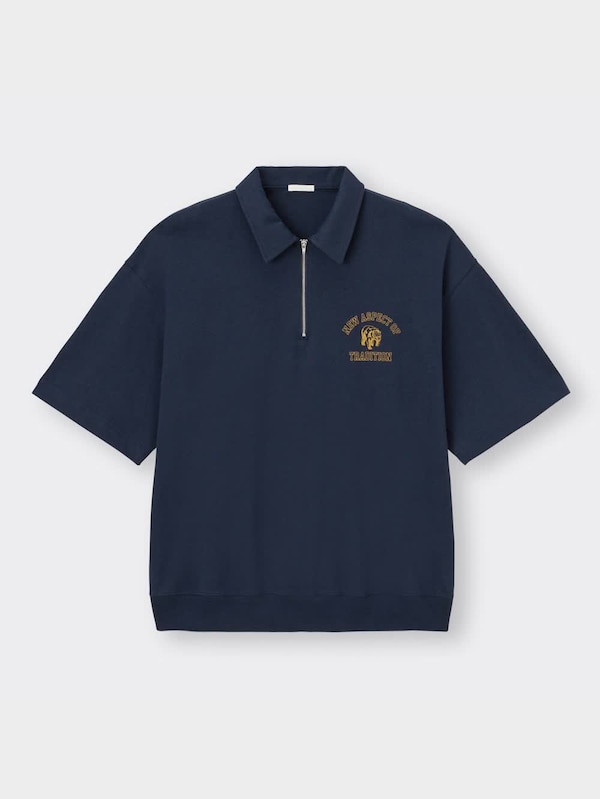 スウェTハーフジップ(5分袖)(ロゴ)