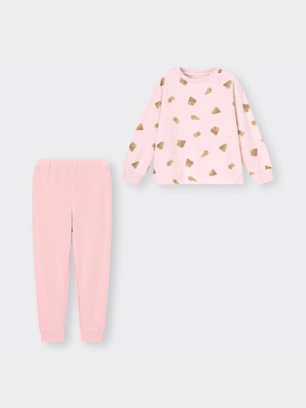 GIRLSソフトスウェットラウンジセット(長袖&ロングパンツ)プードルB