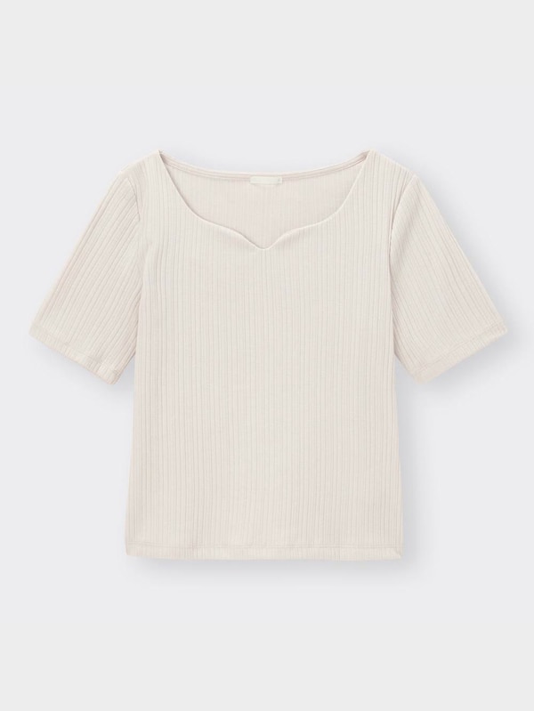 リブハートネックコンパクトT(半袖)Z+E