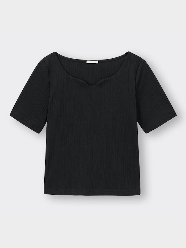 リブハートネックコンパクトT(半袖)Z+E