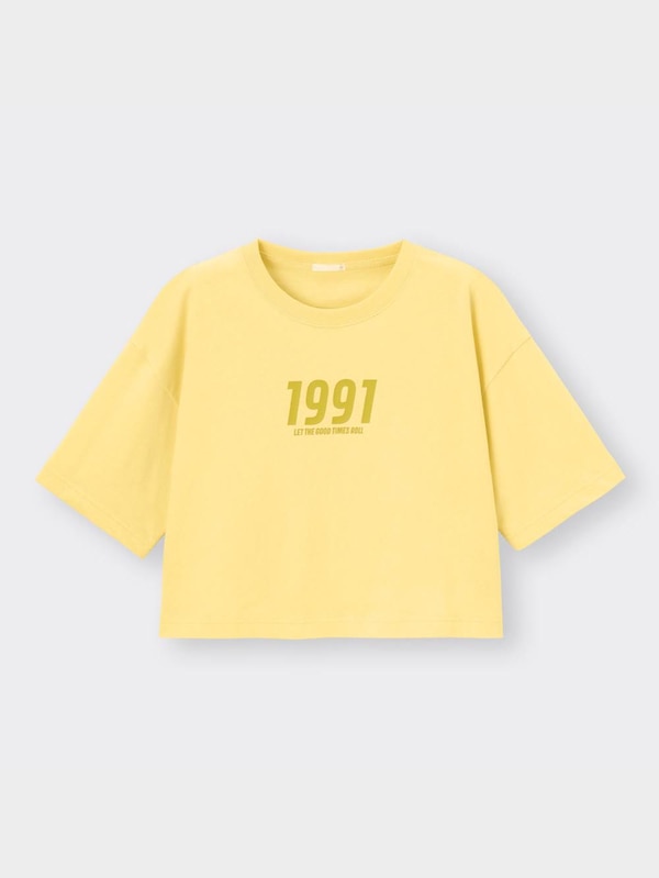 クロップドグラフィックT(5分袖)(ナンバー)