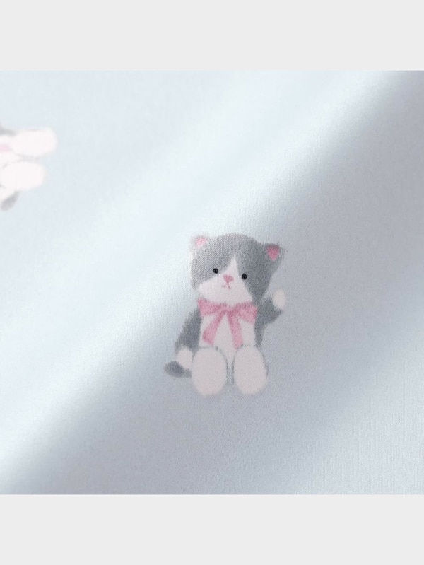 サテンパジャマ(長袖&ロングパンツ)(ネコ)+X