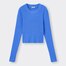 ミニケーブルクロップドセーター(長袖)-BLUE