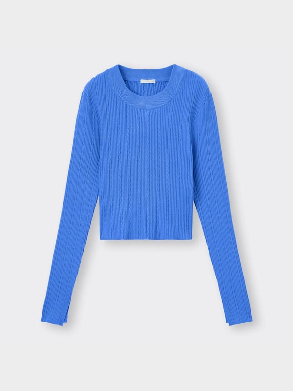 ミニケーブルクロップドセーター(長袖)