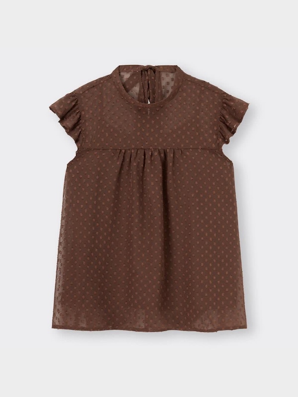 シアードットフリルブラウス(半袖)Z+E