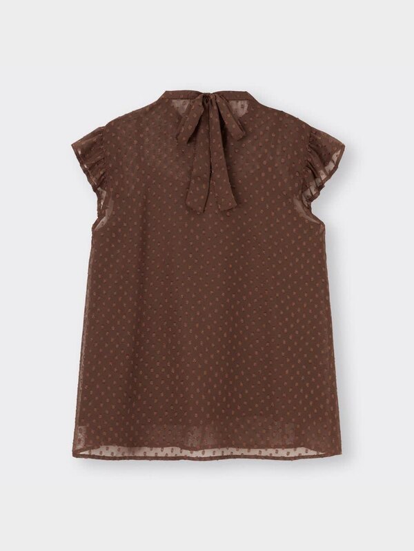 シアードットフリルブラウス(半袖)Z+E